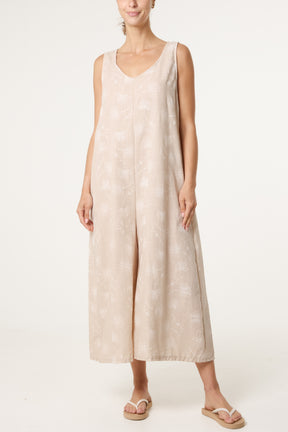 Leaf Print Jumpsuit