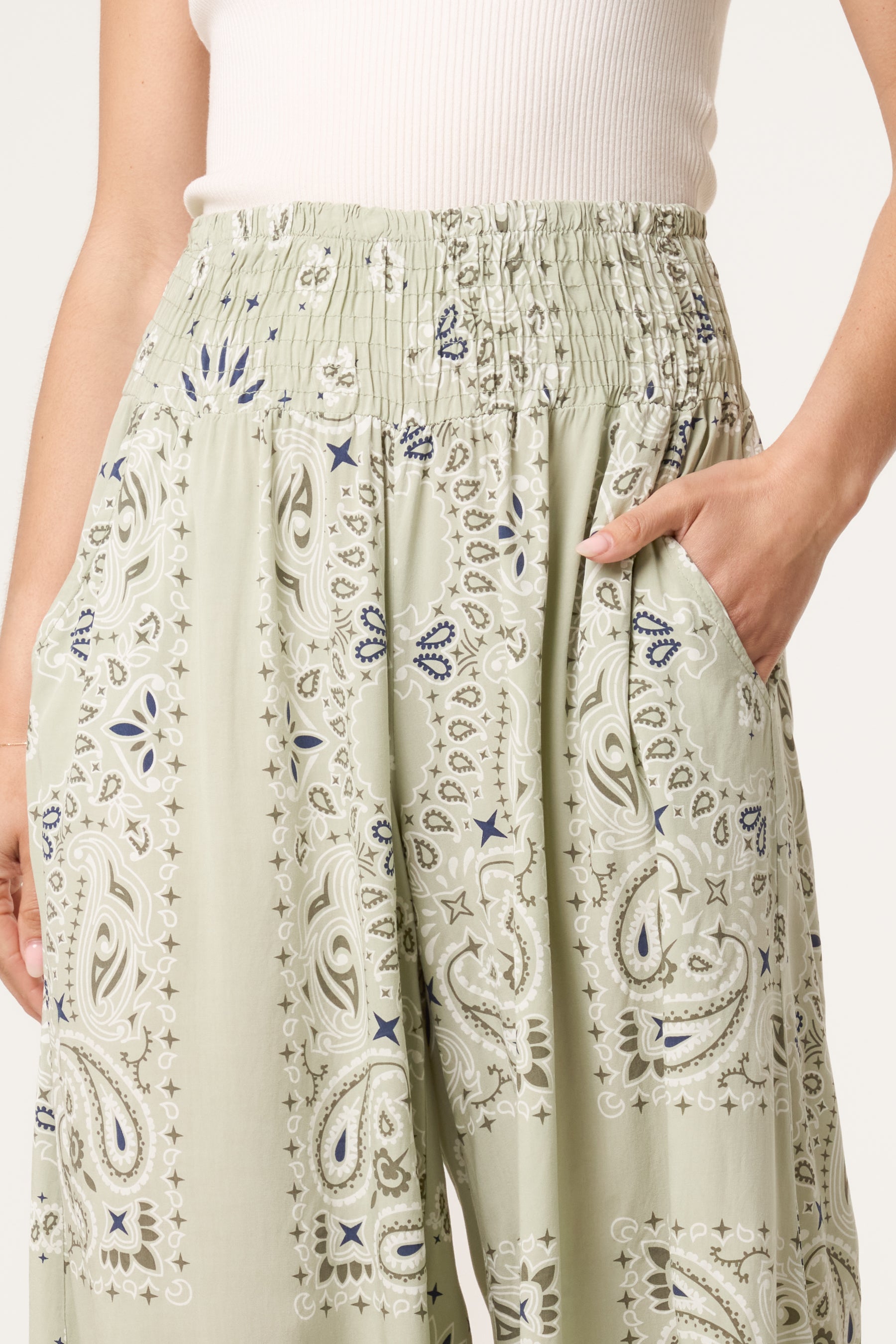 Bandana Wide Leg Pocket Trousers