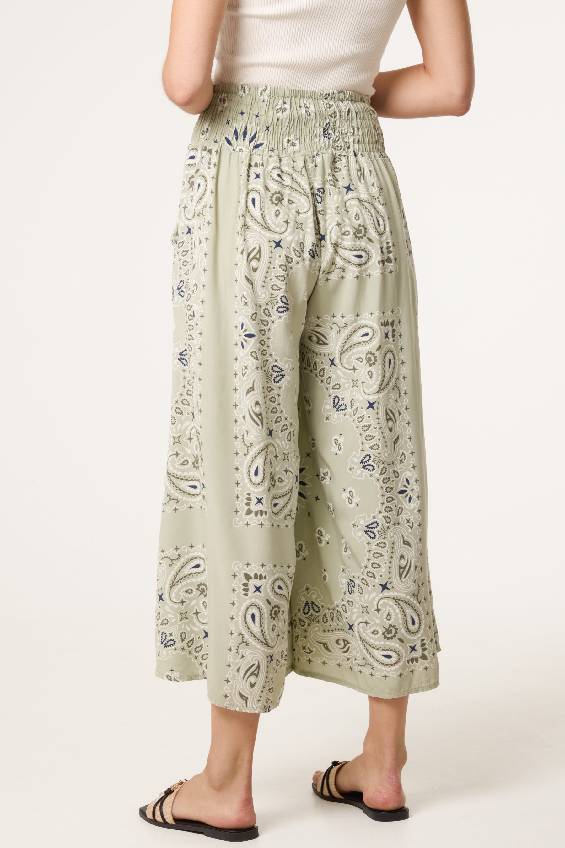 Bandana Wide Leg Pocket Trousers