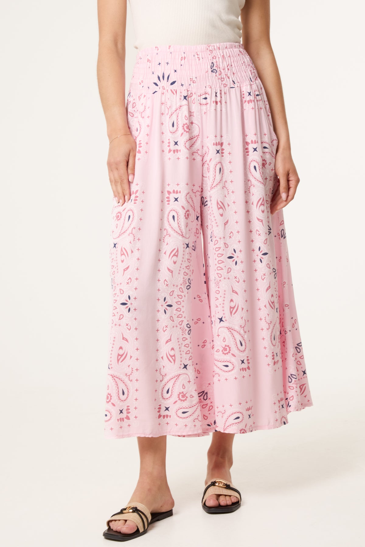 Bandana Wide Leg Pocket Trousers