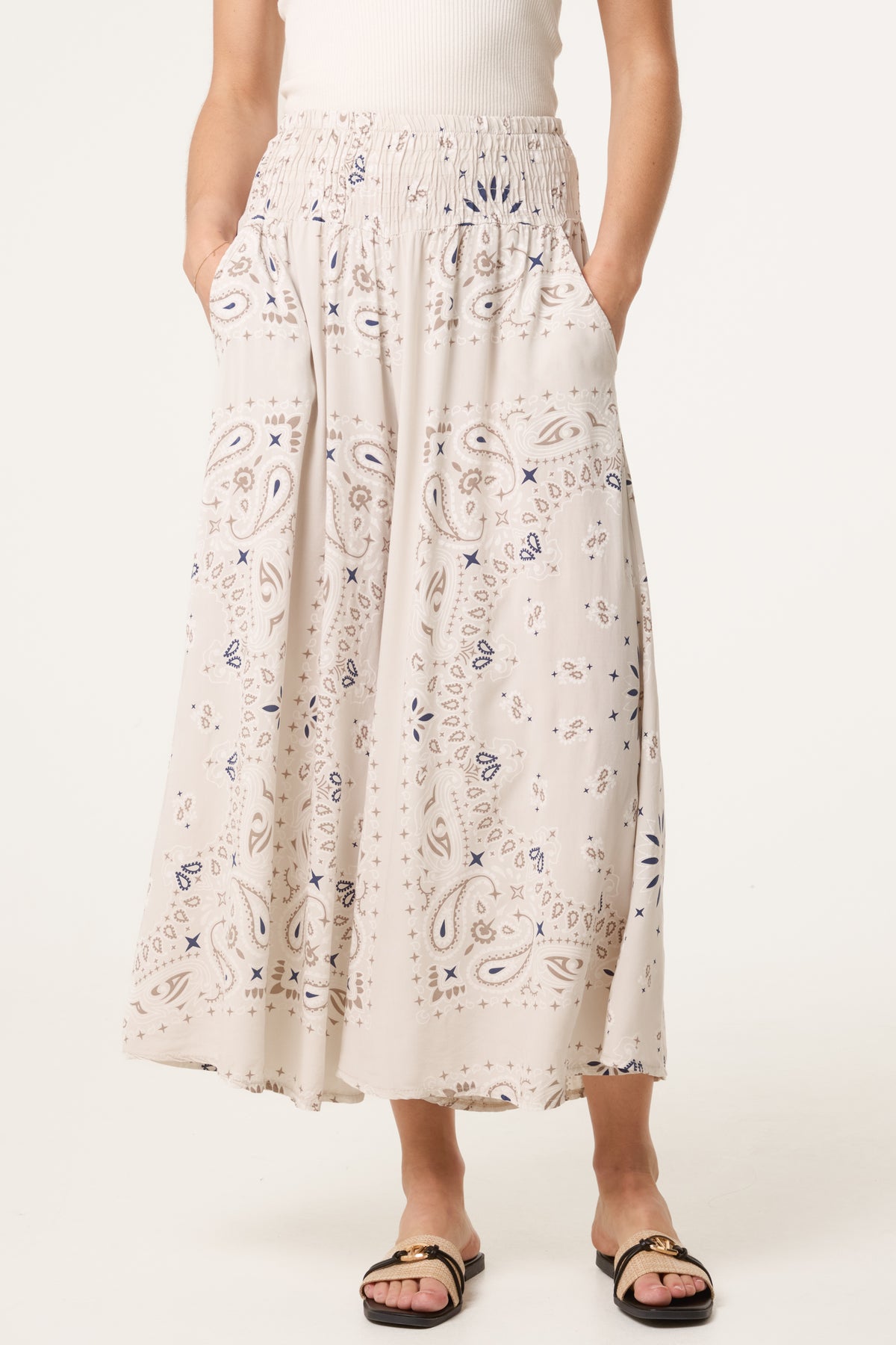 Bandana Wide Leg Pocket Trousers
