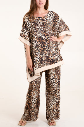 Leopard Wide Leg Trousers