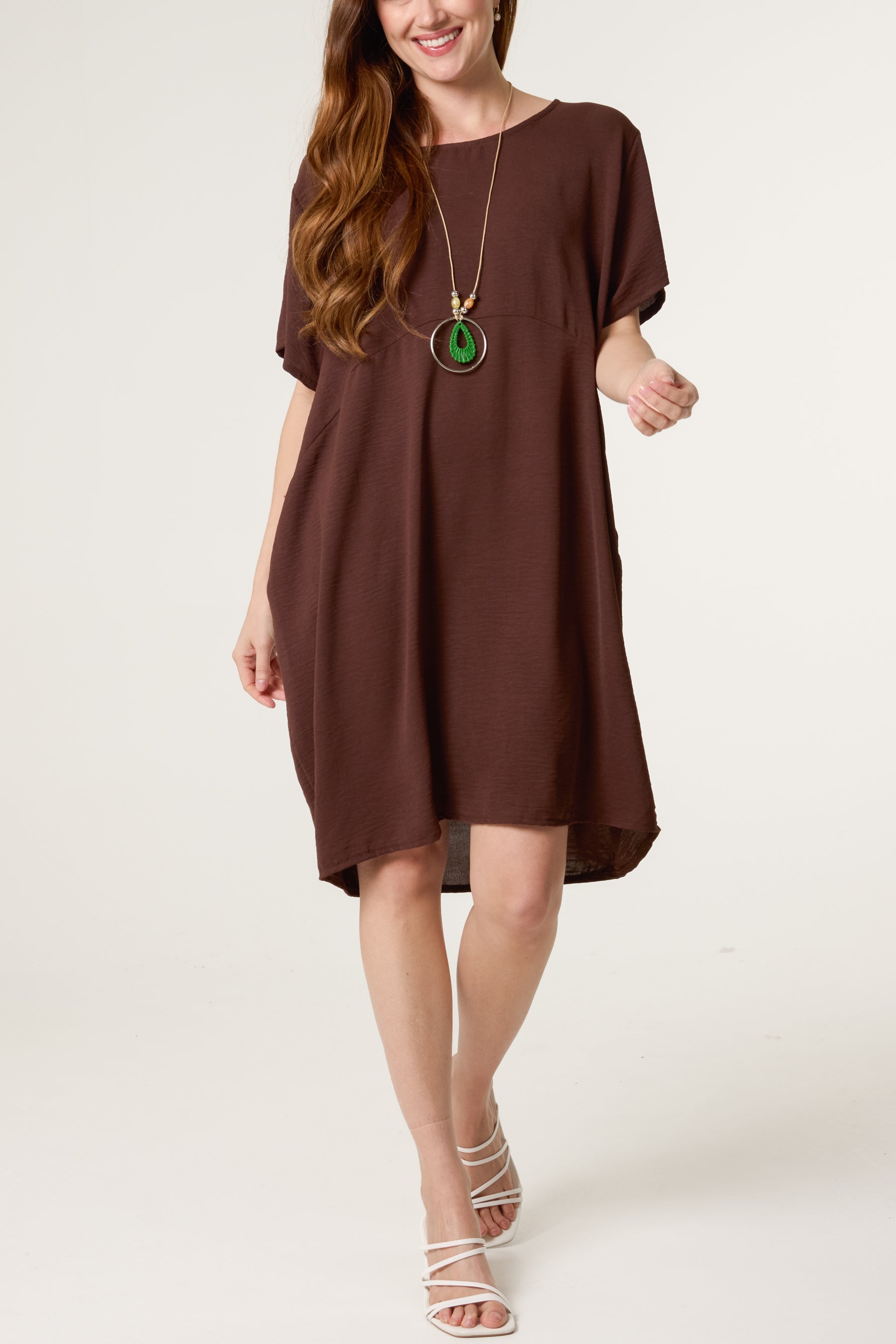 Cocoon Necklace Midi Dress