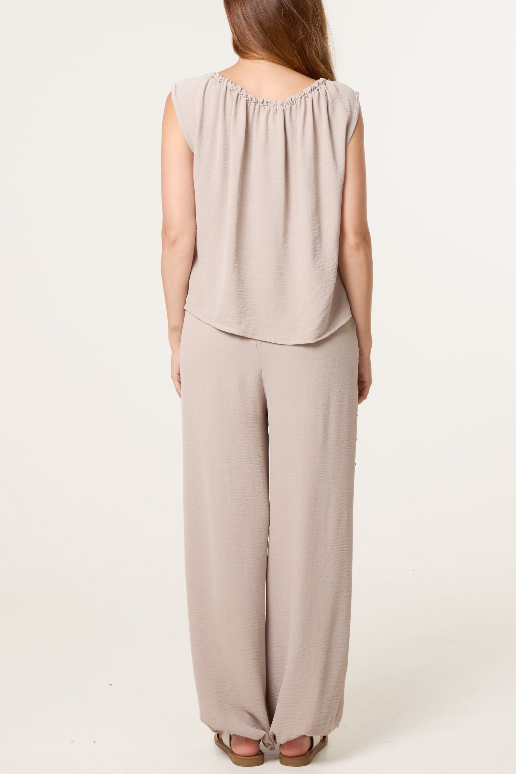 Studded Sleeveless Top & Balloon Trouser