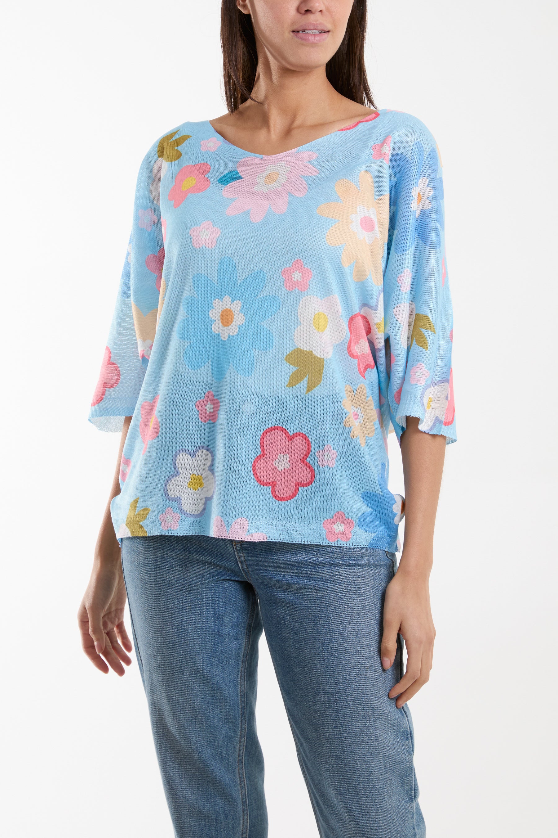 Daisy Short Sleeve Printed Jumper