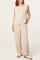 Studded Sleeveless Top & Balloon Trouser