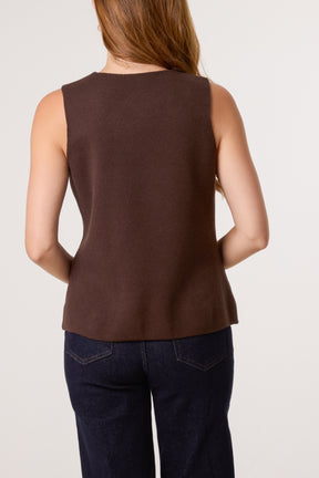 Gold Brooch V-Shape Vest