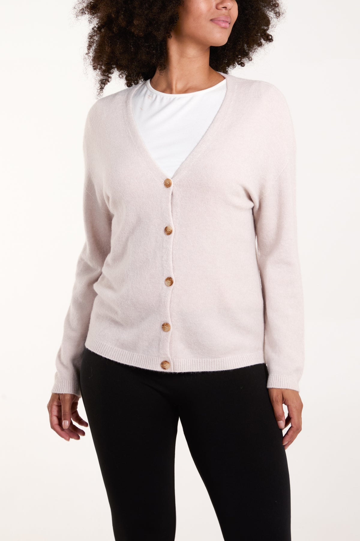 Button Front V-Neck Cardigan