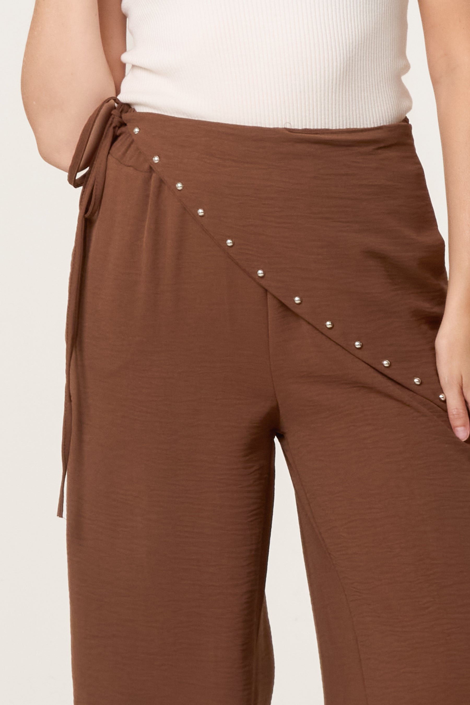 Tie Side Studded Trouser