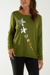 Foil Stars Fine Knit Jumper