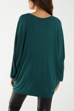 Batwing Long Sleeve Oversized Top