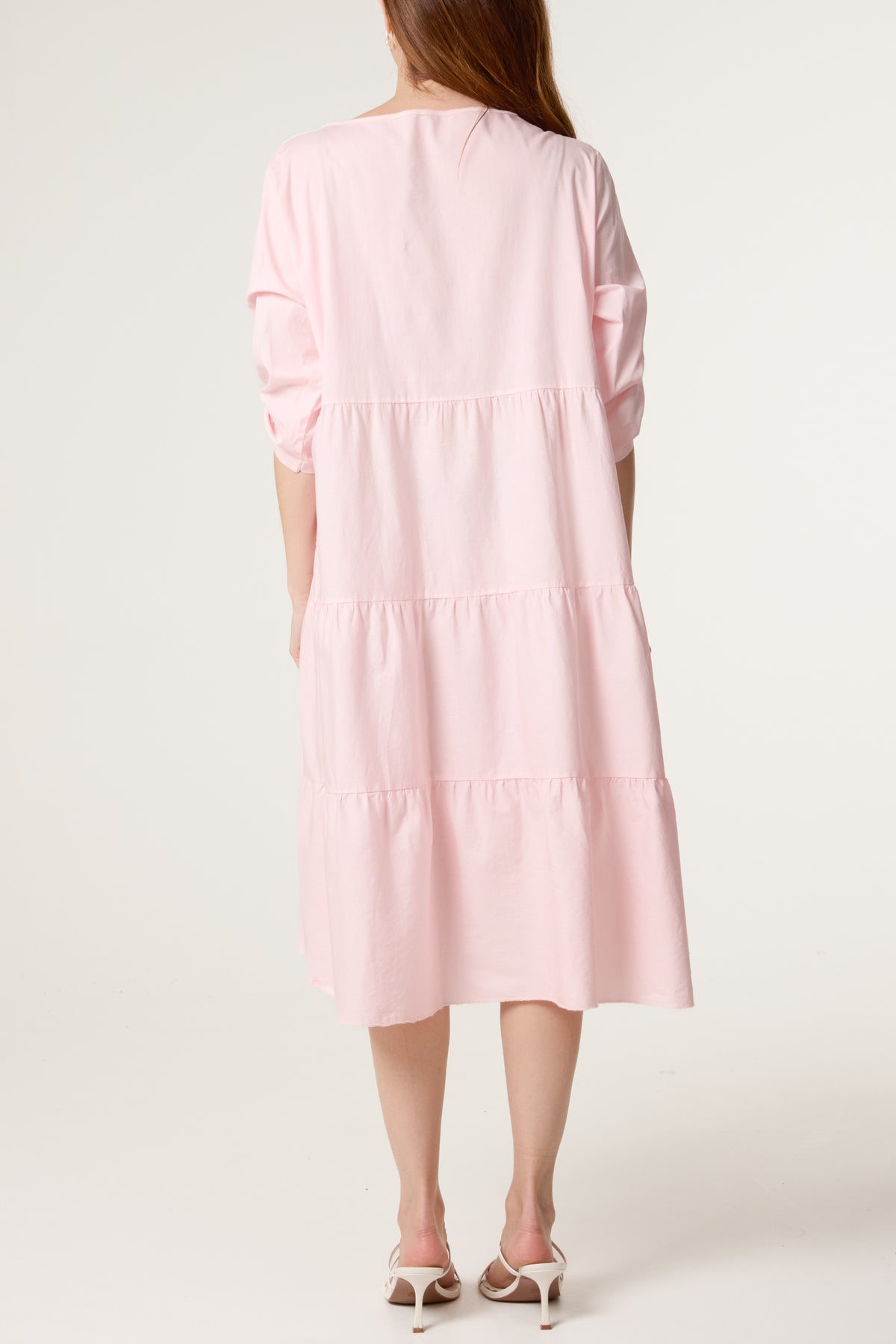 Floral Embroidery & Crochet Tiered Dress