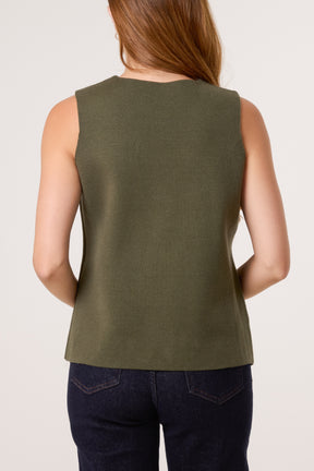 Gold Brooch V-Shape Vest