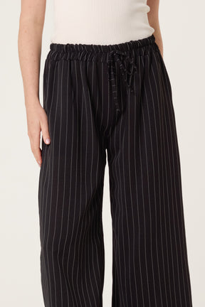 Elasticated Pinstripe Wide Leg Trousers