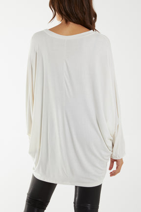 Batwing Long Sleeve Oversized Top