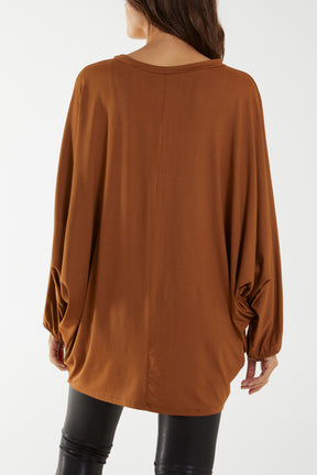 Batwing Long Sleeve Oversized Top