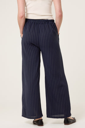Elasticated Pinstripe Wide Leg Trousers