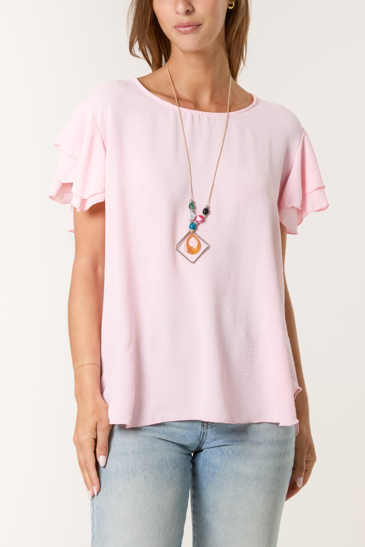 Flutter Sleeve Necklace Top