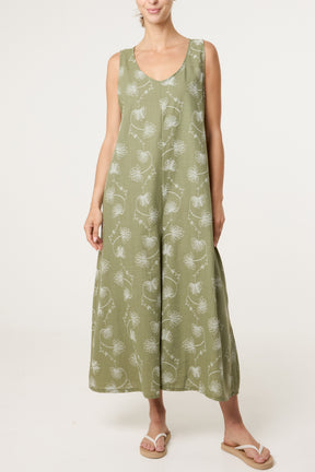 Leaf Print Jumpsuit
