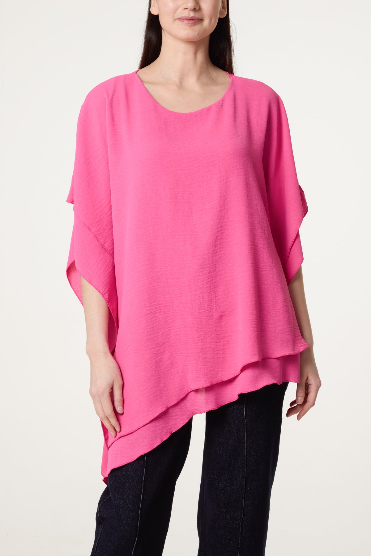 Asymmetric Double Frill Blouse
