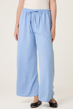 Elasticated Pinstripe Wide Leg Trousers