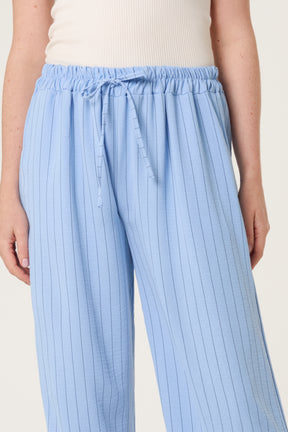 Elasticated Pinstripe Wide Leg Trousers