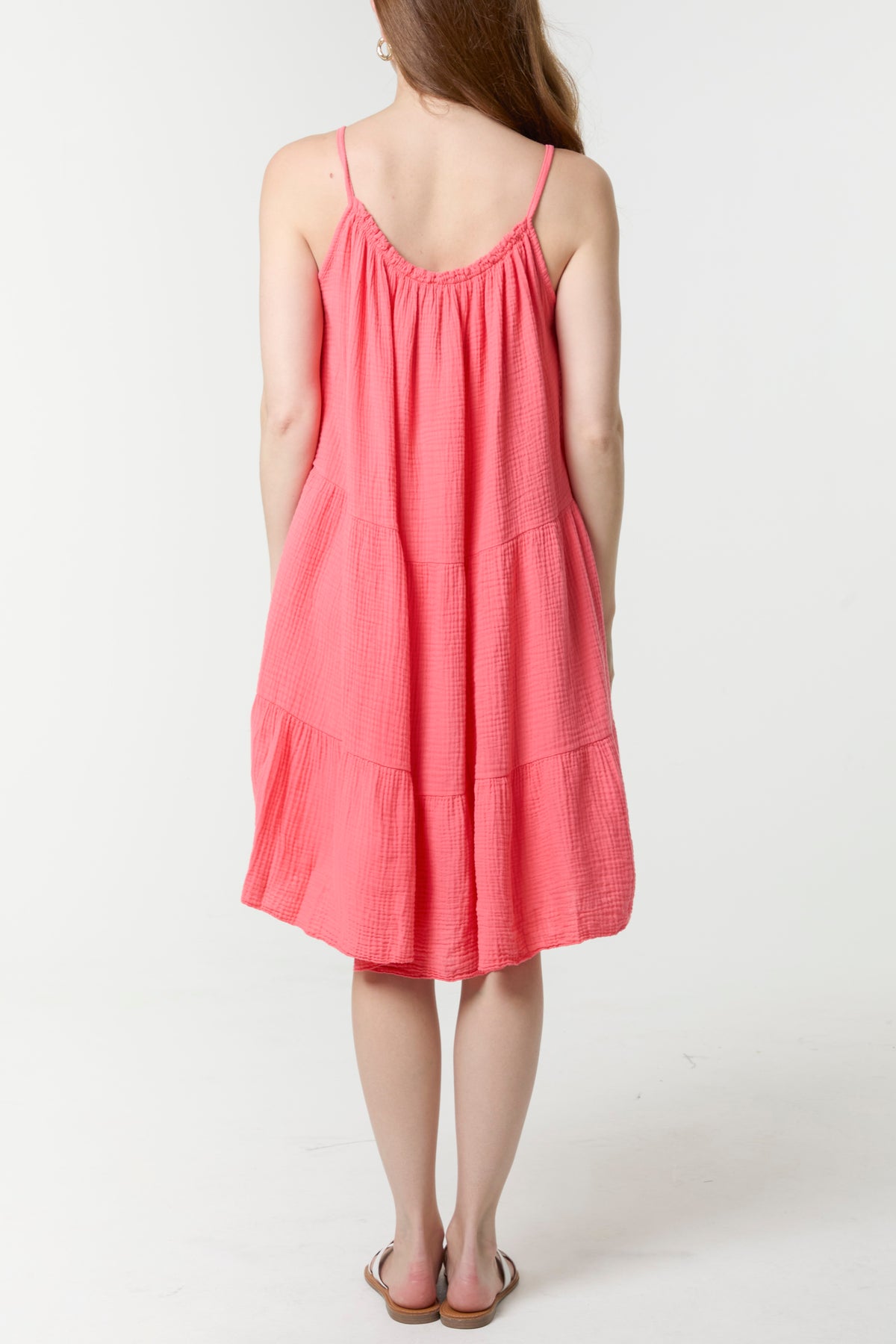 Cheesecloth Cami Tiered Mini Dress