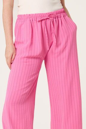 Elasticated Pinstripe Wide Leg Trousers