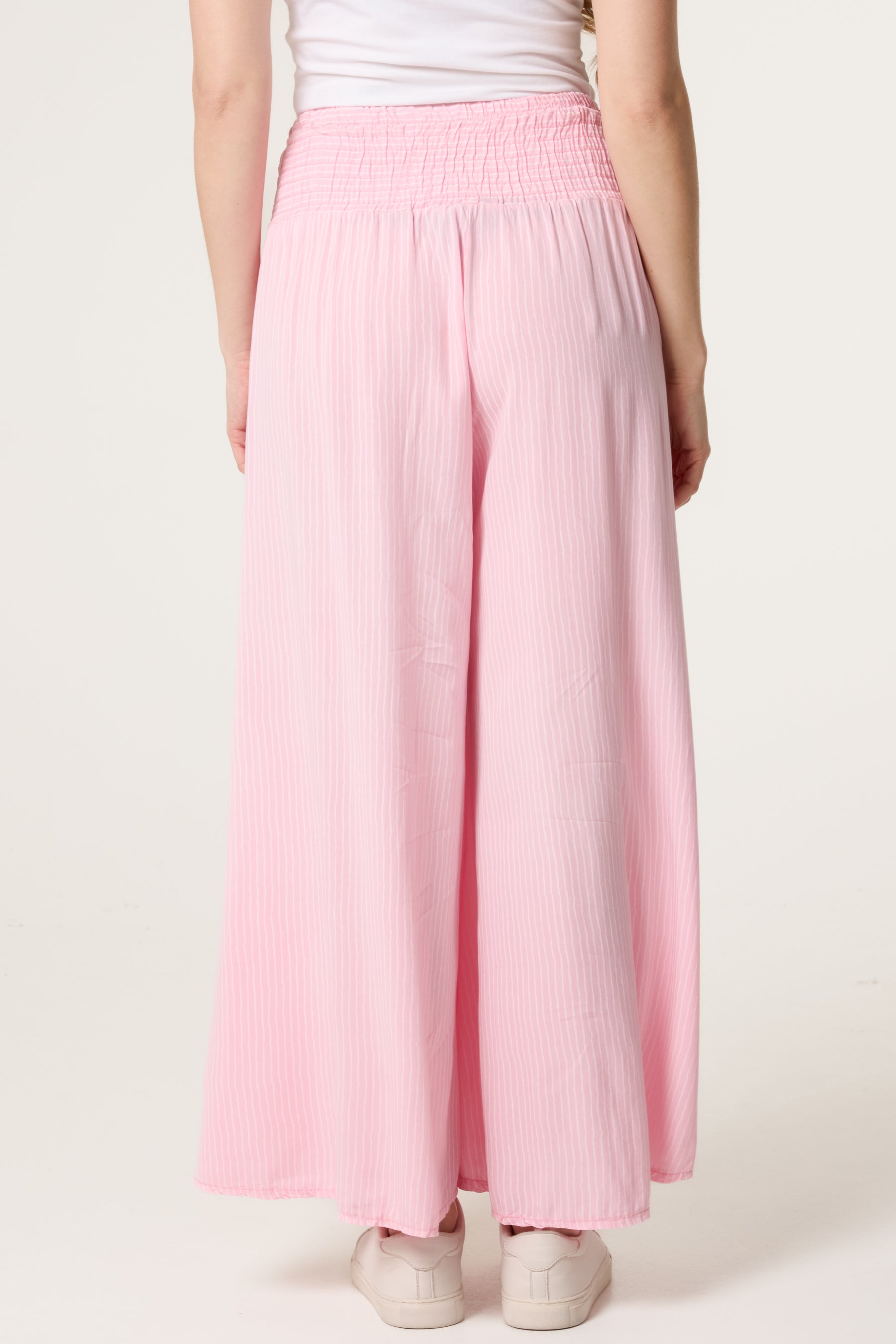 Pinstripe Wide Leg Trousers