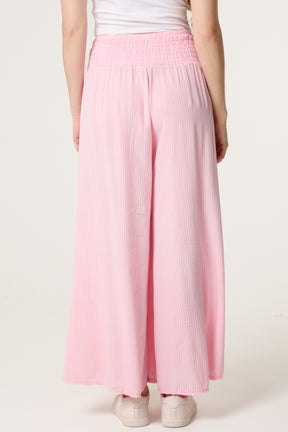 Pinstripe Wide Leg Trousers