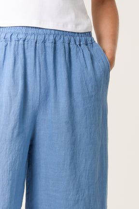 Elasticated Linen Wide Leg Trousers