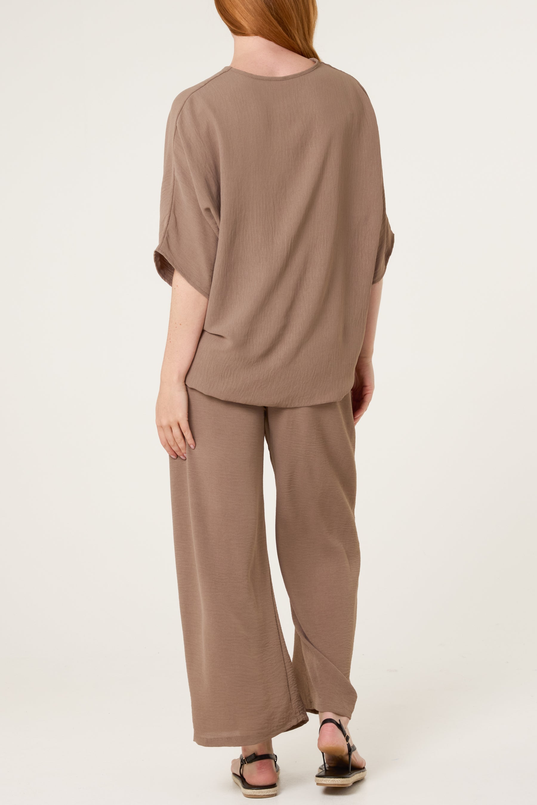Button Tie Top & Trousers Set