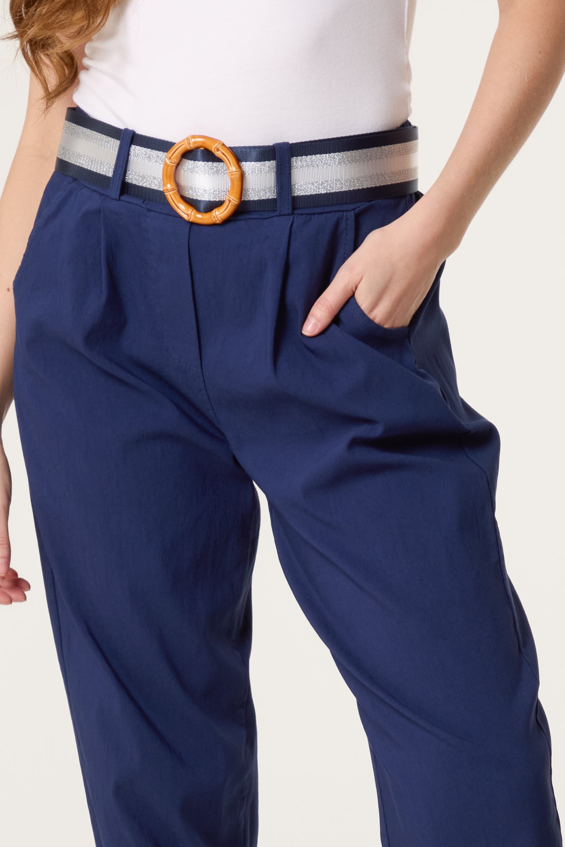 Pattern Belted Magic Trousers