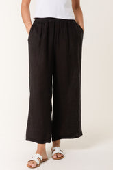 Elasticated Linen Wide Leg Trousers