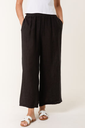 Elasticated Linen Wide Leg Trousers