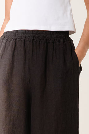 Elasticated Linen Wide Leg Trousers