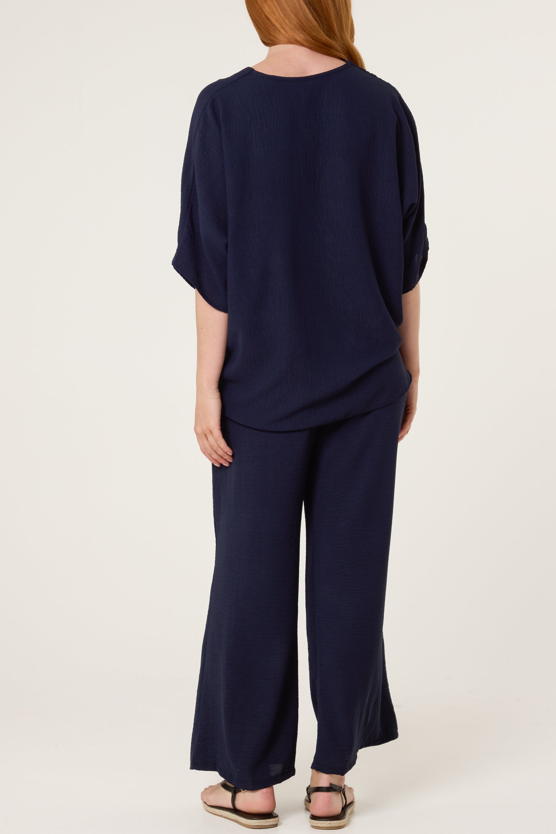 Button Tie Top & Trousers Set