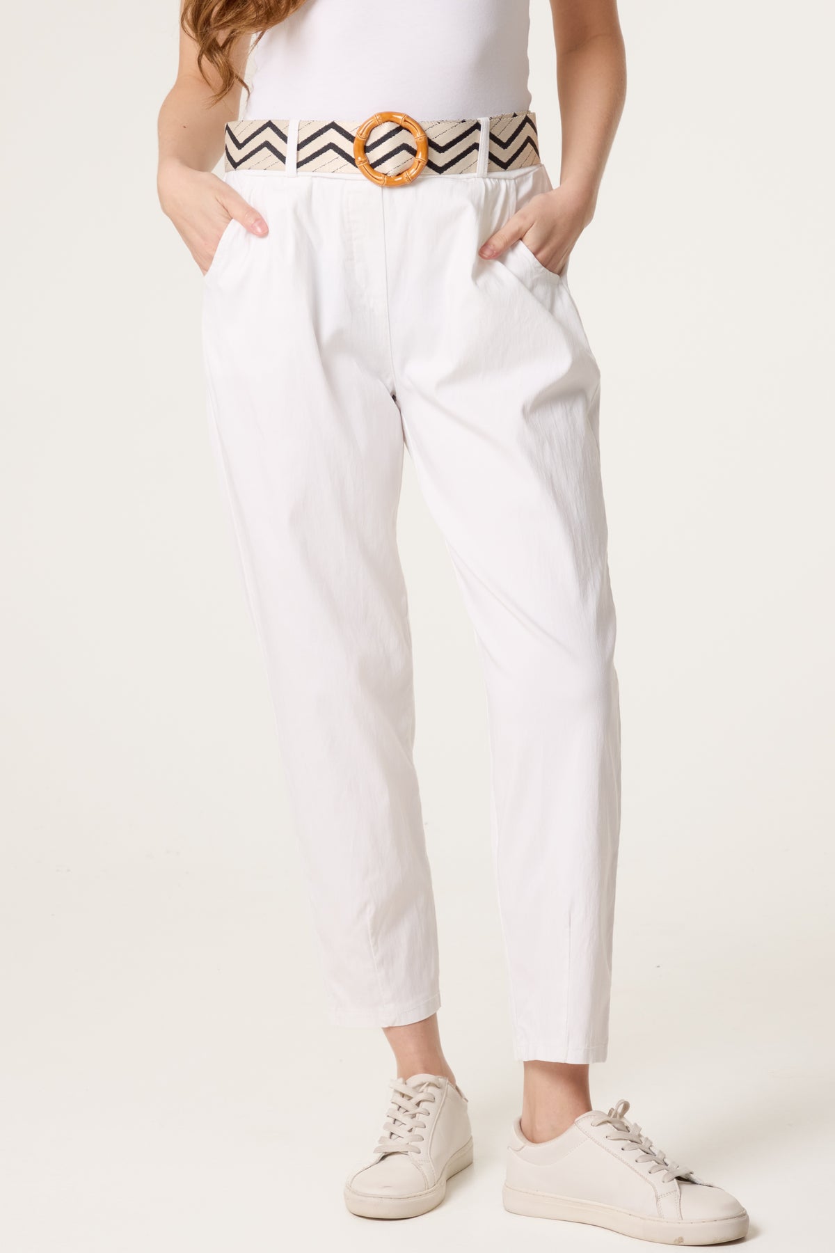 Pattern Belted Magic Trousers