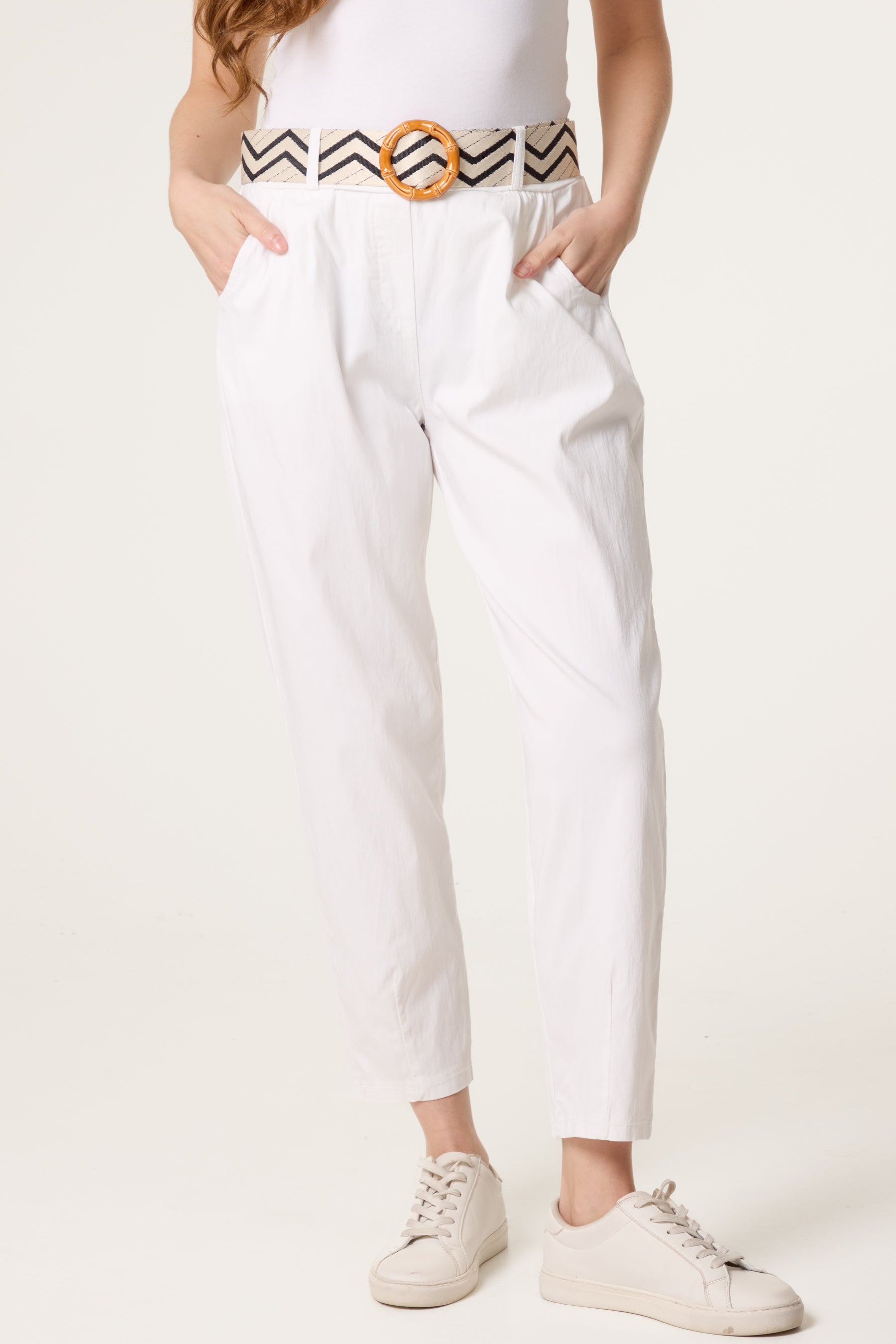 Pattern Belted Magic Trousers