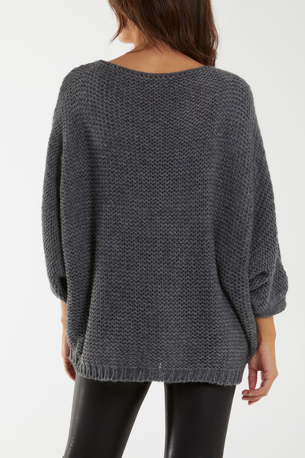 V-Neck & Hem Knit Jumper