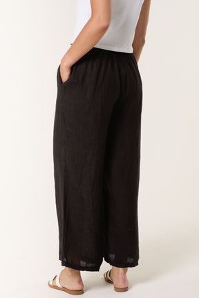 Elasticated Linen Wide Leg Trousers