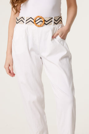 Pattern Belted Magic Trousers