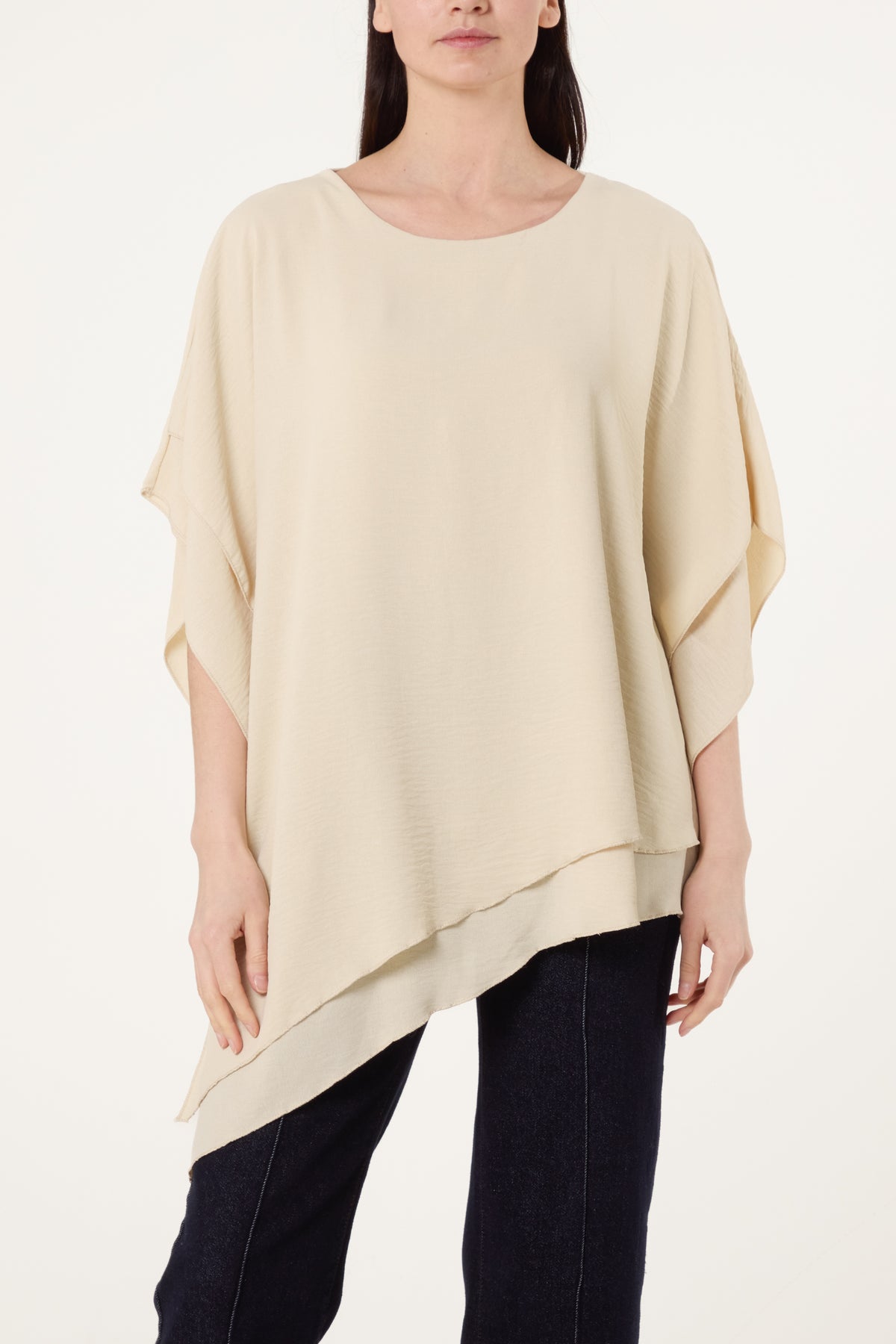 Asymmetric Double Frill Blouse