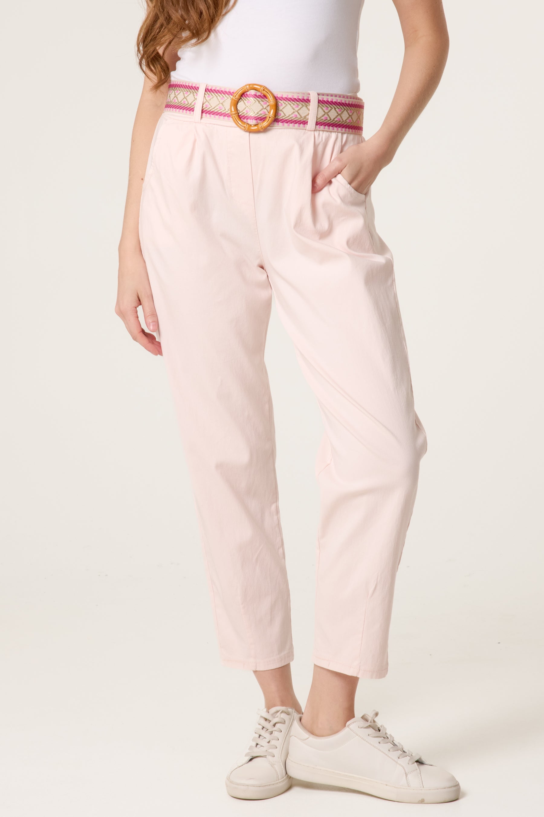 Pattern Belted Magic Trousers