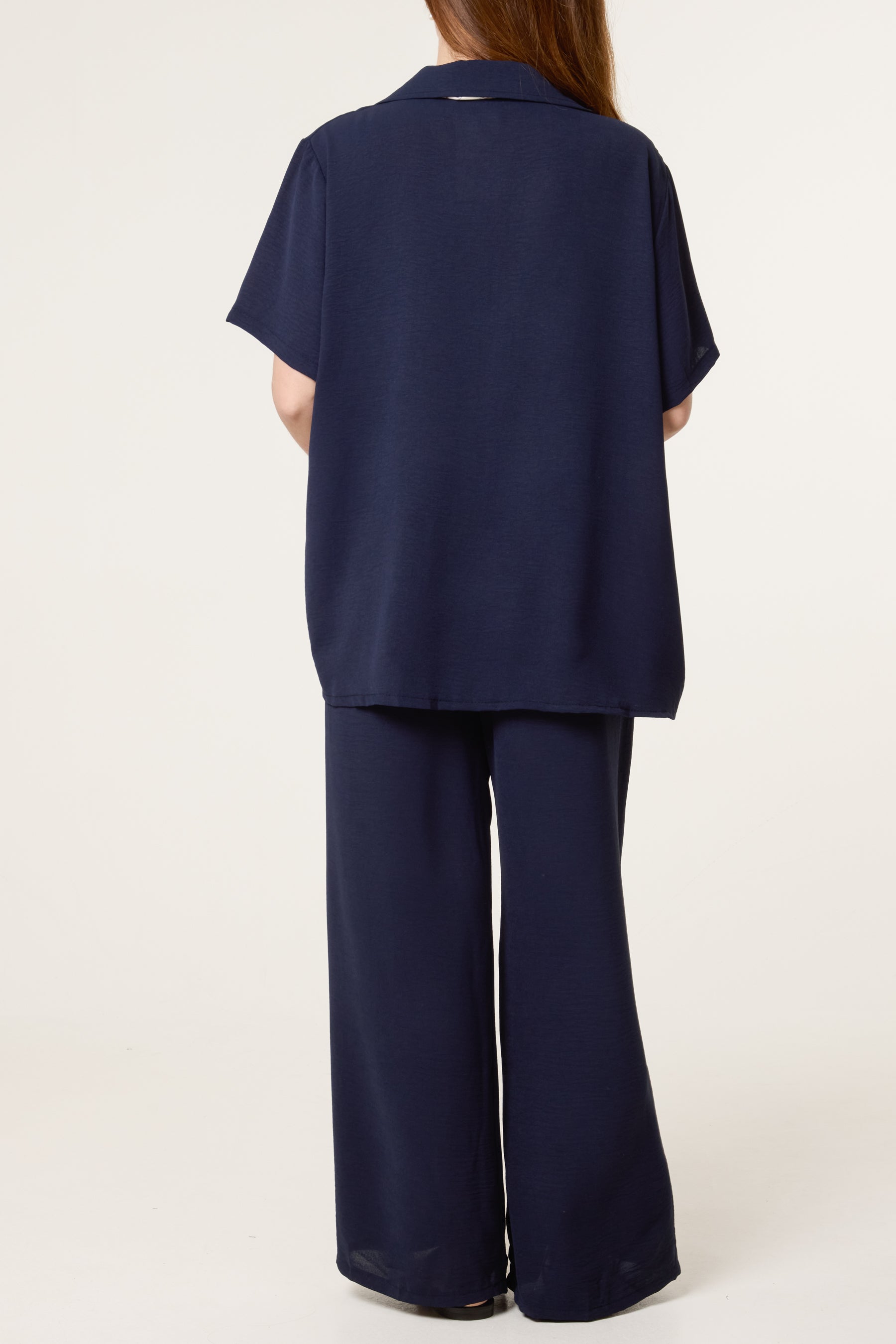 Scarf Detail Top & Trousers Set