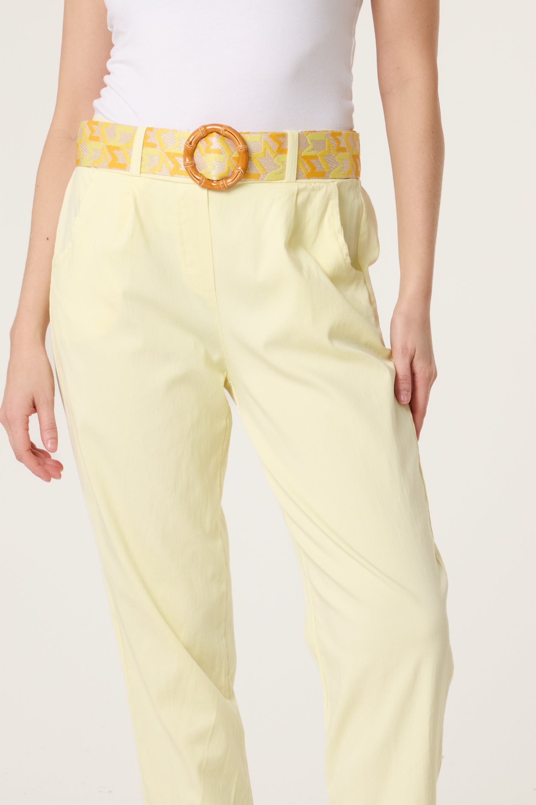 Pattern Belted Magic Trousers