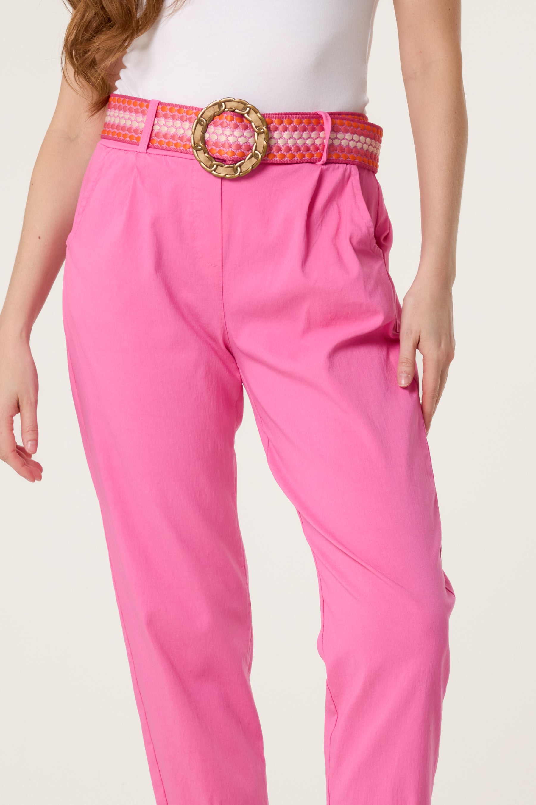 Pattern Belted Magic Trousers