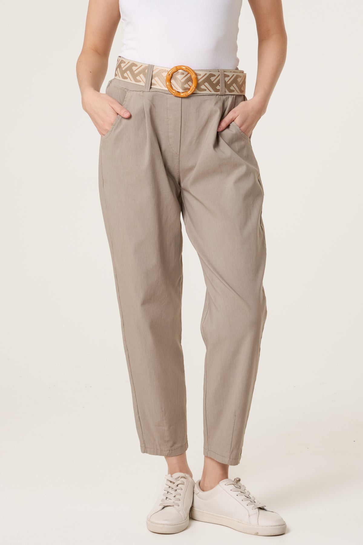 Pattern Belted Magic Trousers