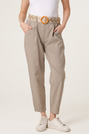 Pattern Belted Magic Trousers