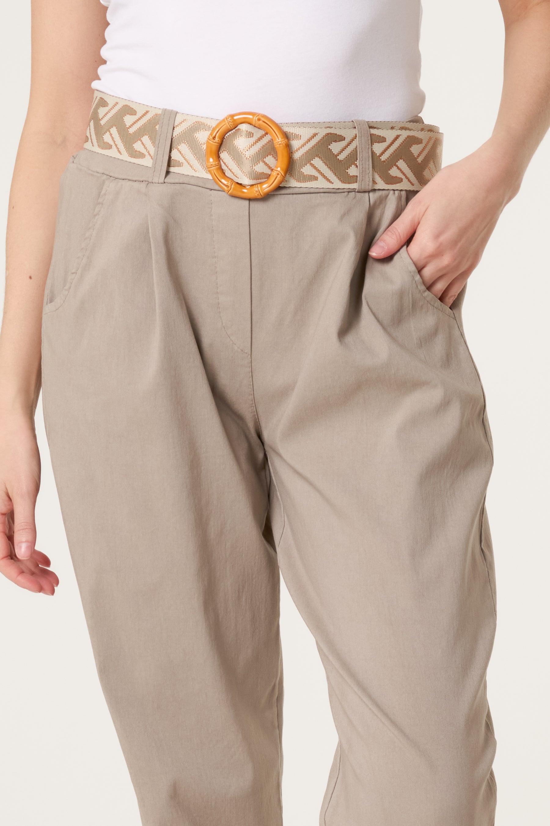 Pattern Belted Magic Trousers